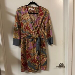 Colorful Paisley Wrap Robe
